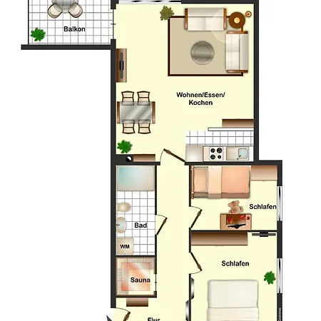 Apartment Glückauf Mit Sauna *